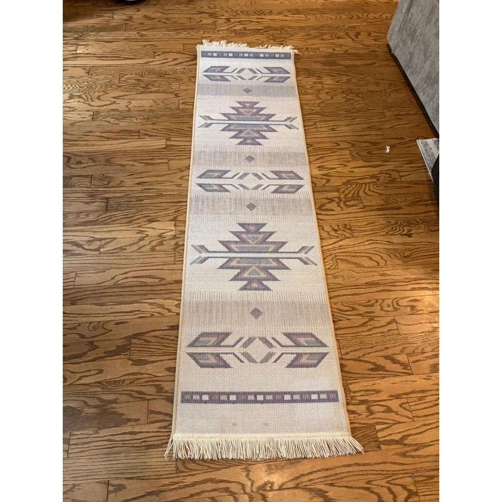 Cape Craftsmen Southwestern Runner Rug 2x8 Adobe Geometric Made USA NEW